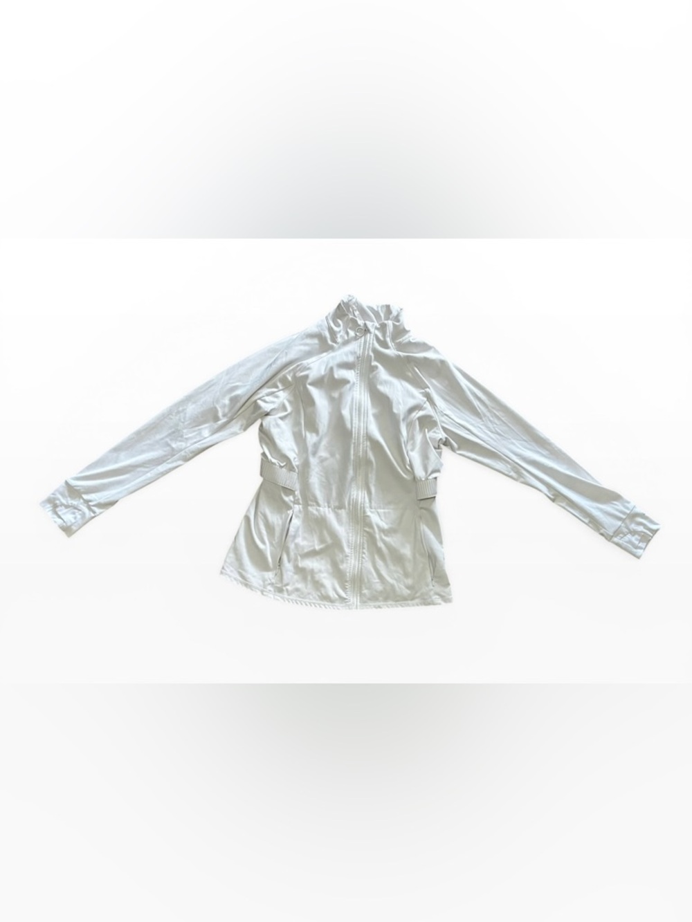 Women's White Utility Zip Jacket, Size Large